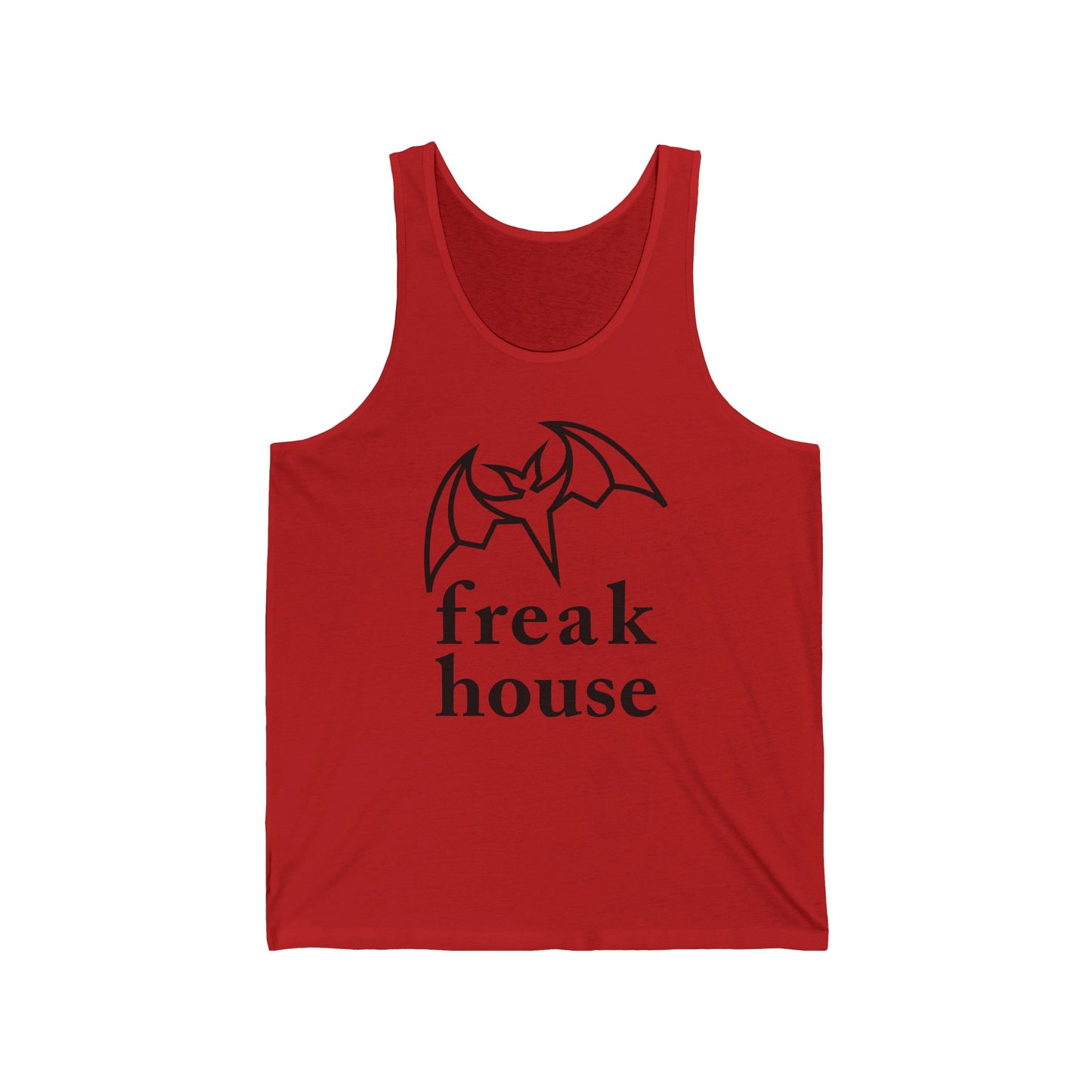 Freak House Signature Bat Logo Men's Jersey Tank Top, Cotton