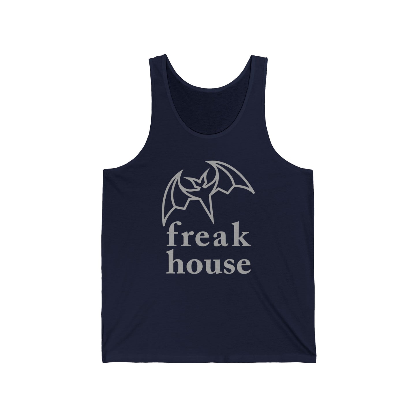 Freak House Signature Bat Logo Men's Jersey Tank Top, Cotton