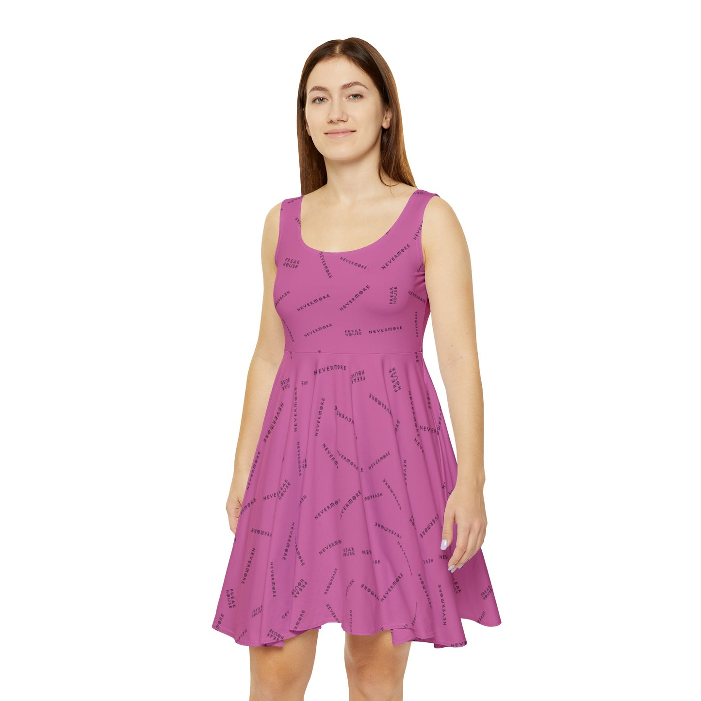 Freak House Nevermore Flowy Asymmetrical Dress, Pink