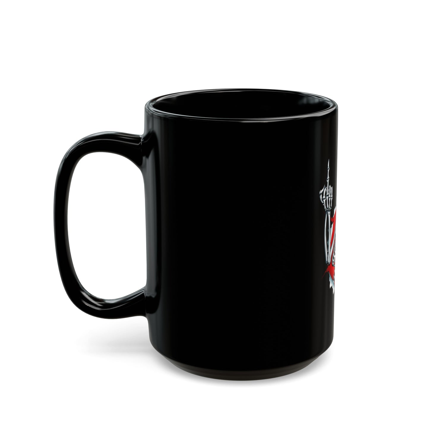 Freak House 11oz or 15oz Skeleton Finger Black Mug