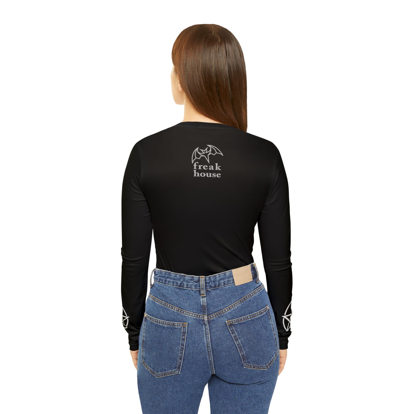 Freak House Nevermore Women's Long Sleeve V-neck Shirt (AOP)
