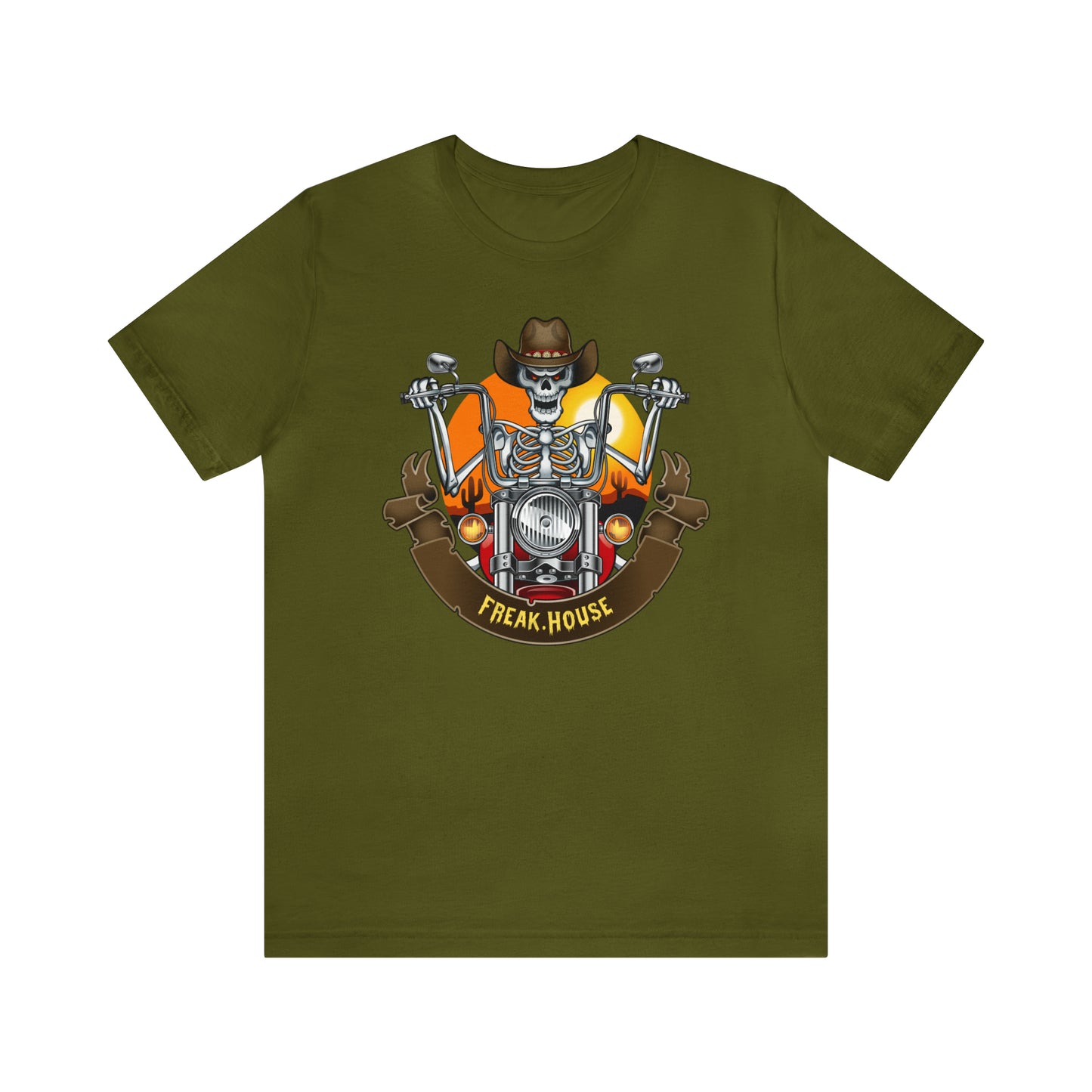 Skeleton Biker Unisex Jersey Short Sleeve Tee
