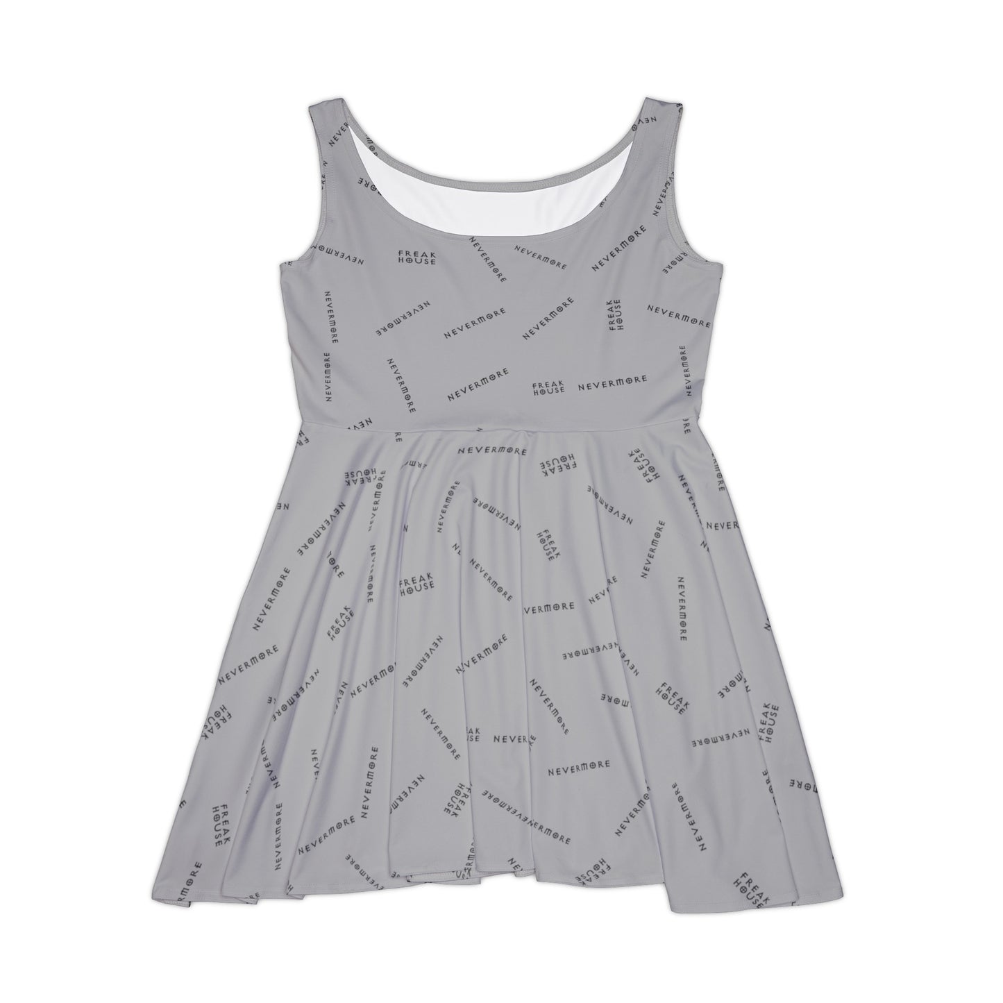 Freak House Nevermore Flowy Asymmetrical Dress, Grey