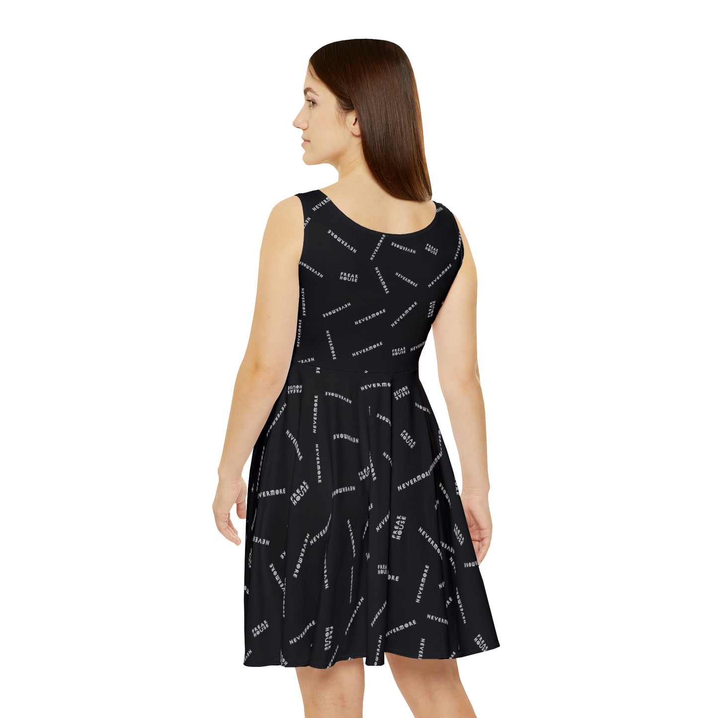 Freak House Nevermore Flowy Asymmetrical Dress, Black