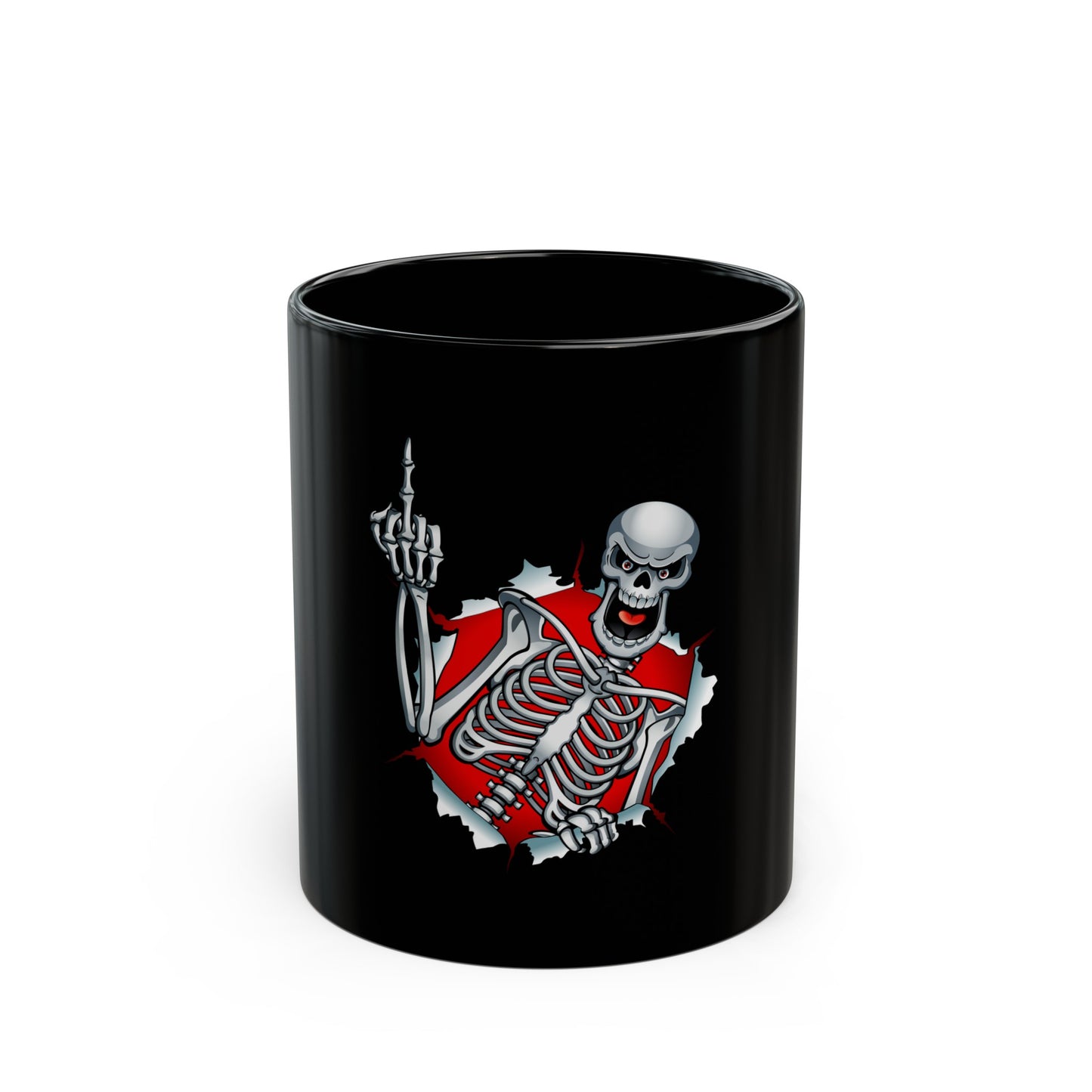 Freak House 11oz or 15oz Skeleton Finger Black Mug