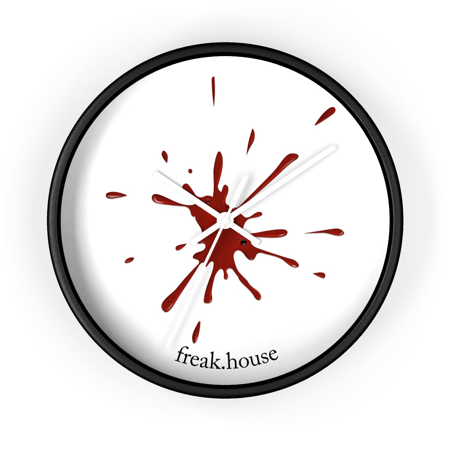 Blood Spatter Wall Clock, Round, White Face