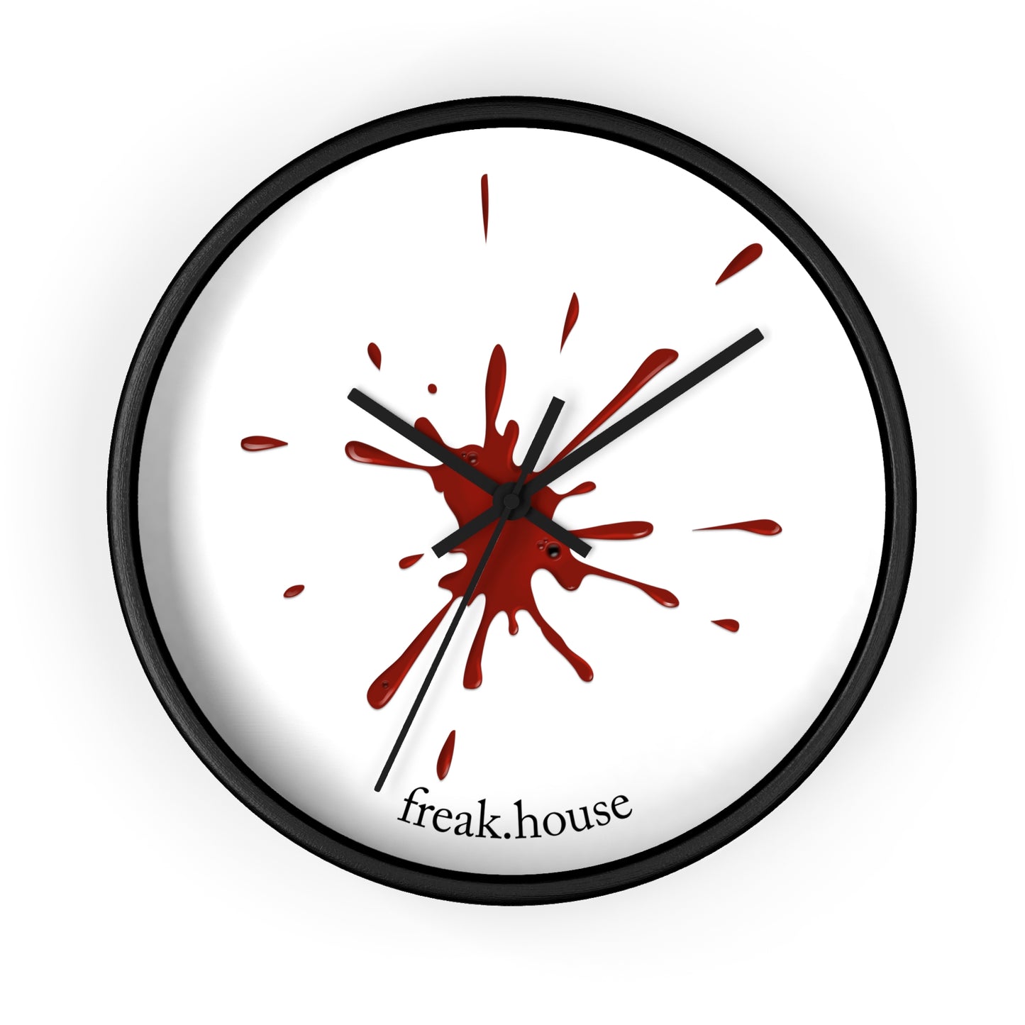 Blood Spatter Wall Clock, Round, White Face