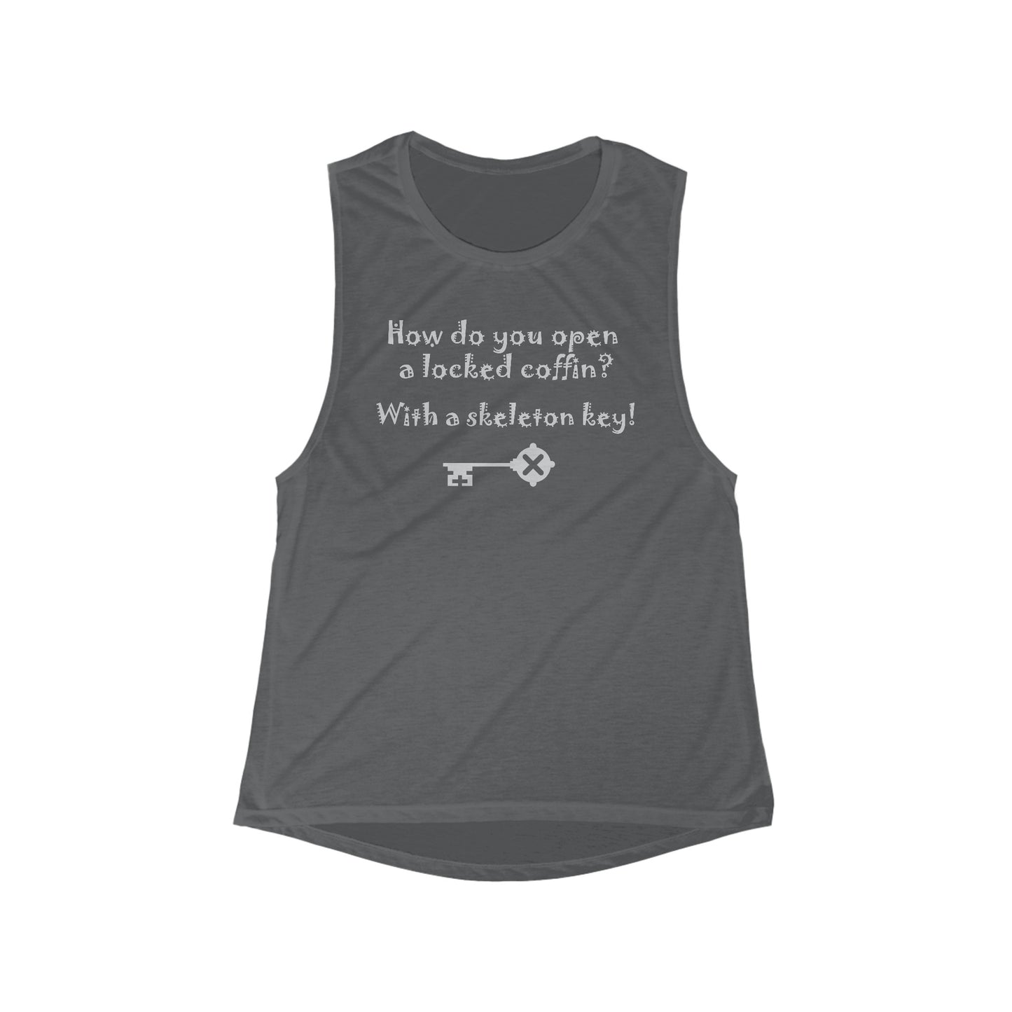 Freak House Skeleton Key Women's Flowy Scoop Muscle Tank, Poly Blend