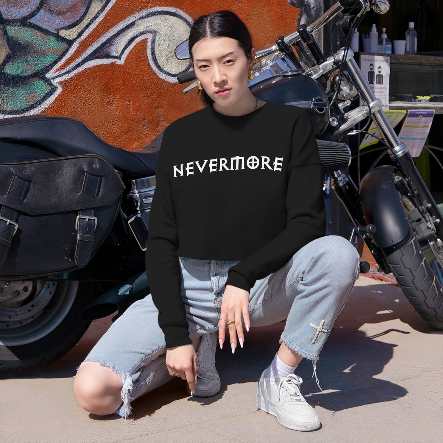 Freak House Nevermore Women's Cropped Sweatshirt