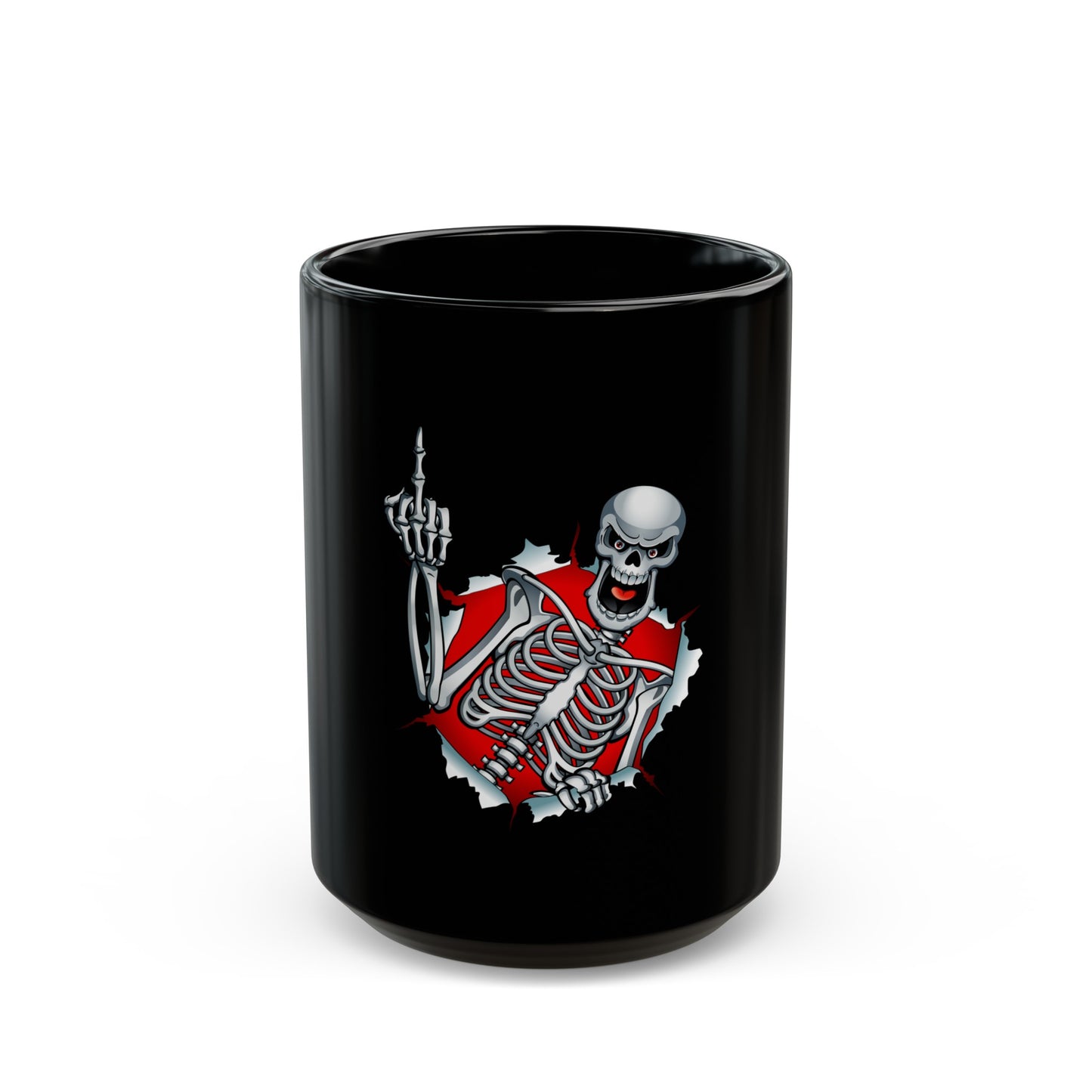 Freak House 11oz or 15oz Skeleton Finger Black Mug