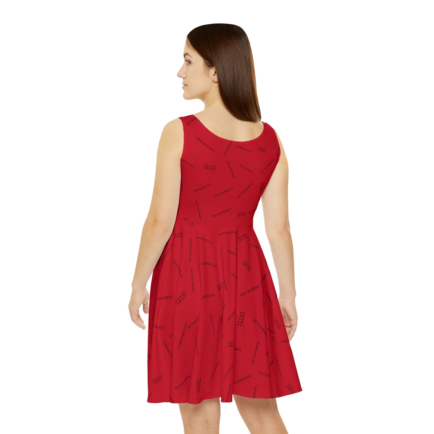 Freak House Nevermore Flowy Asymmetrical Dress, Red