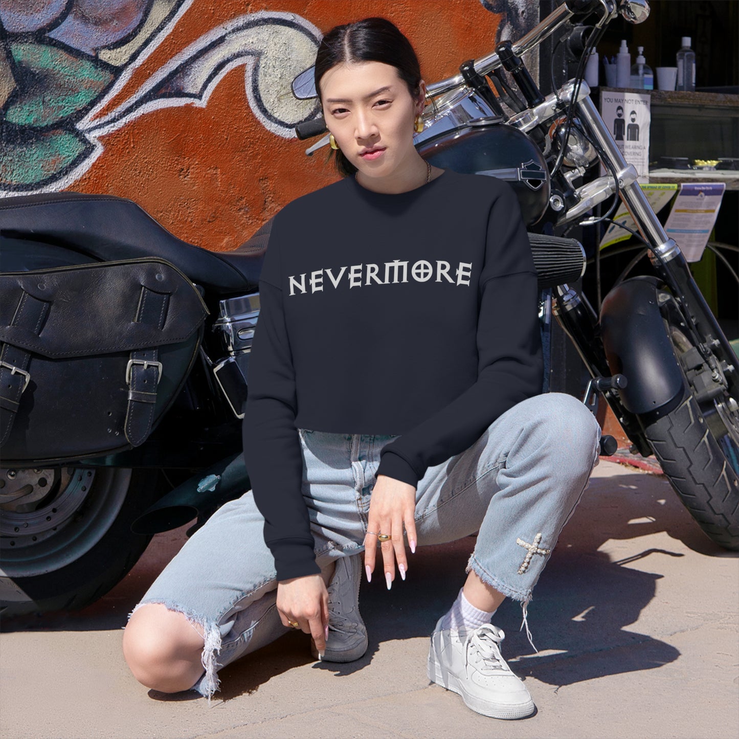 Freak House Nevermore Women's Cropped Sweatshirt