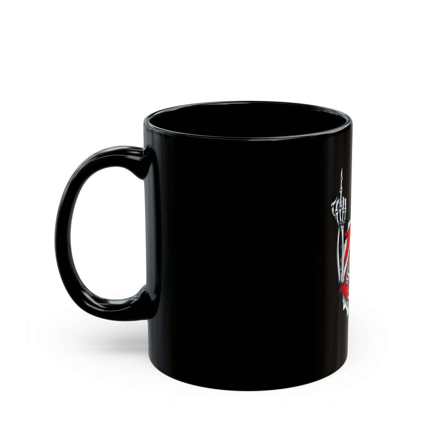 Freak House 11oz or 15oz Skeleton Finger Black Mug