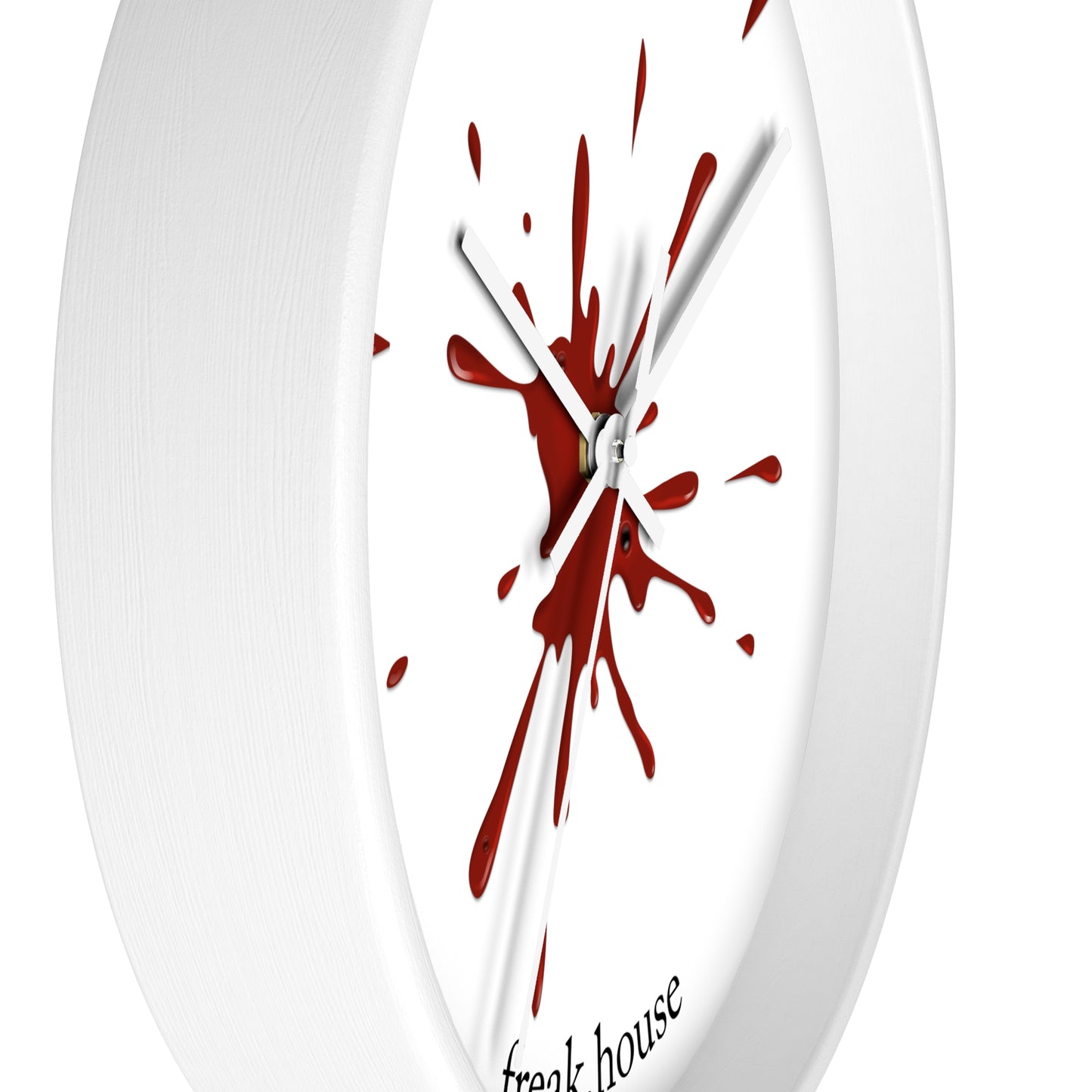 Blood Spatter Wall Clock, Round, White Face