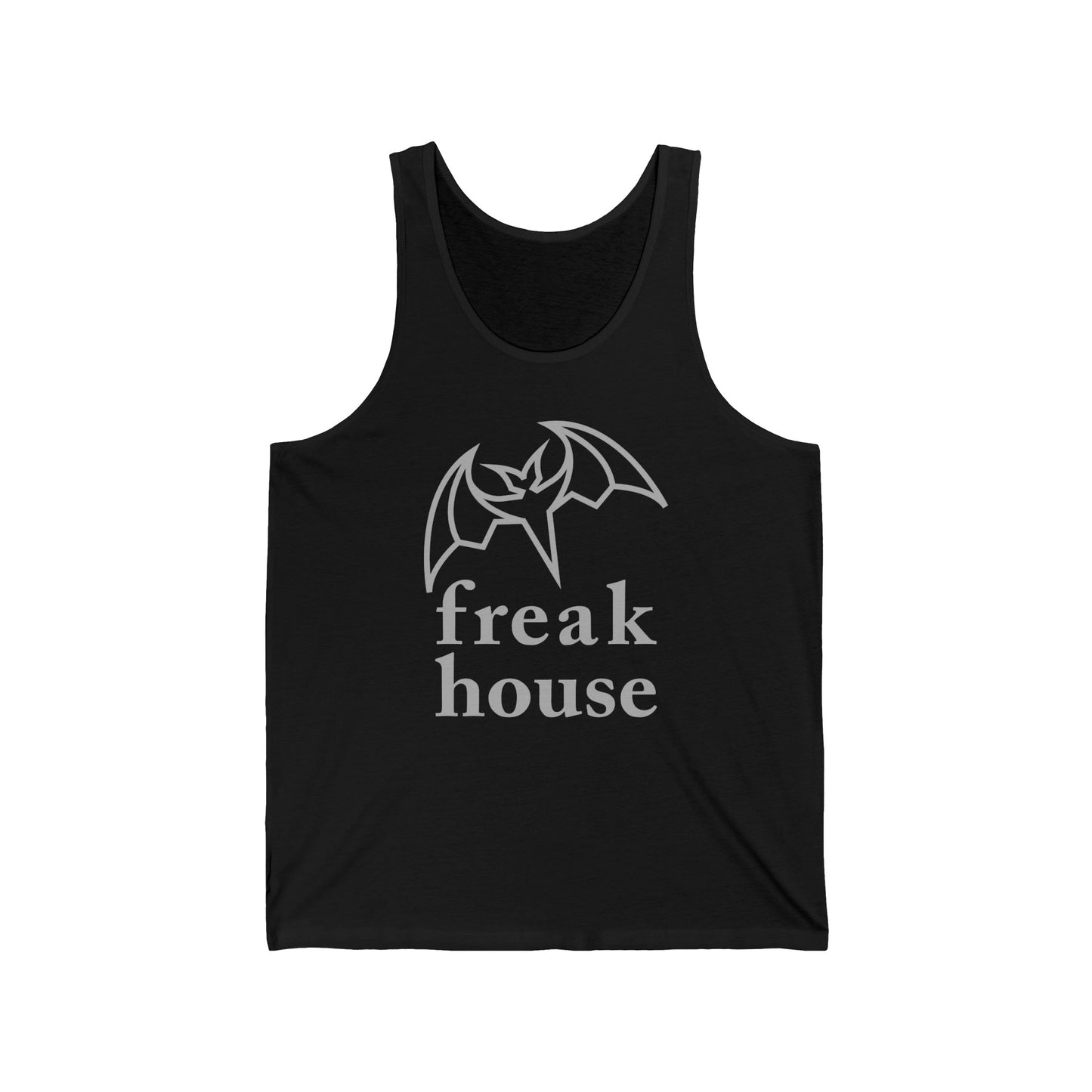 Freak House Signature Bat Logo Men's Jersey Tank Top, Cotton