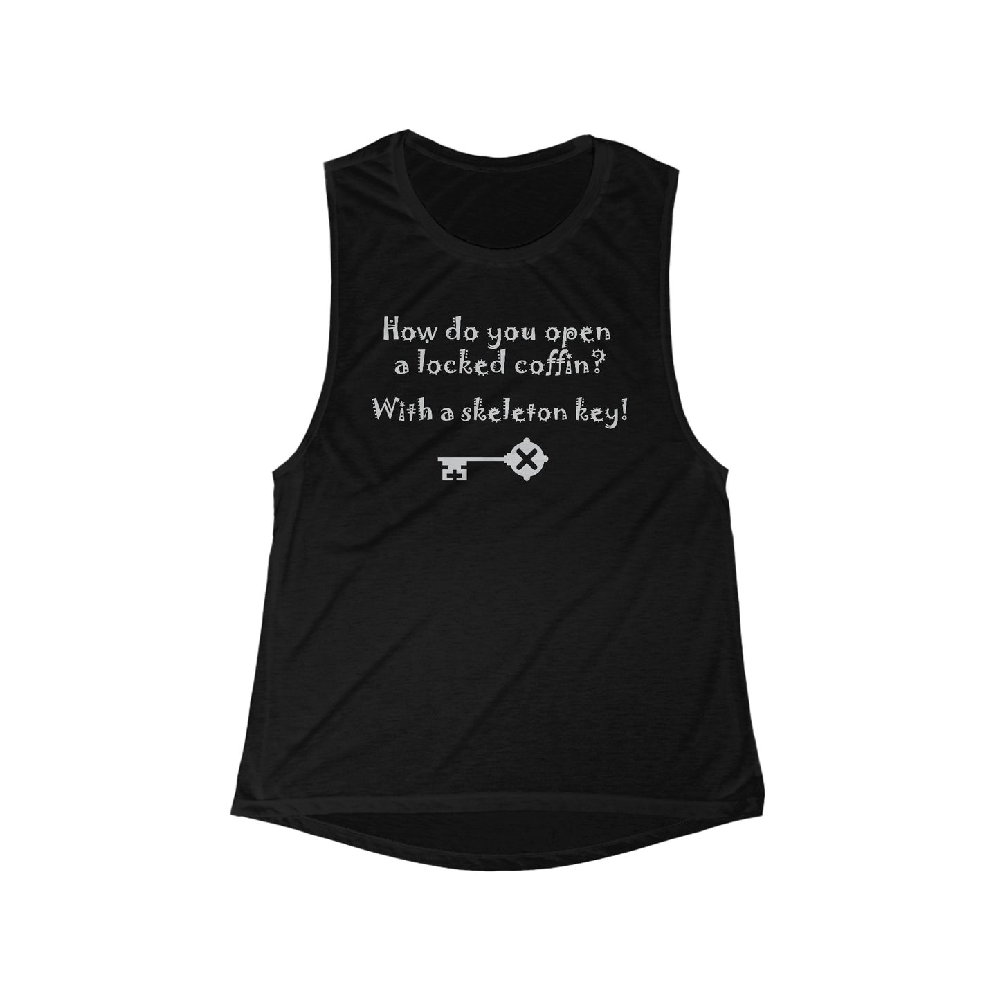 Freak House Skeleton Key Women's Flowy Scoop Muscle Tank, Poly Blend