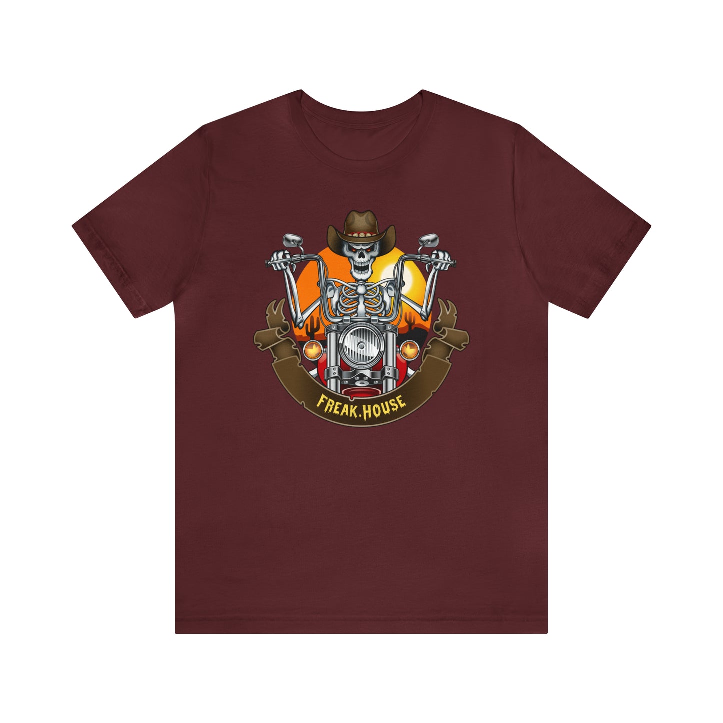 Skeleton Biker Unisex Jersey Short Sleeve Tee