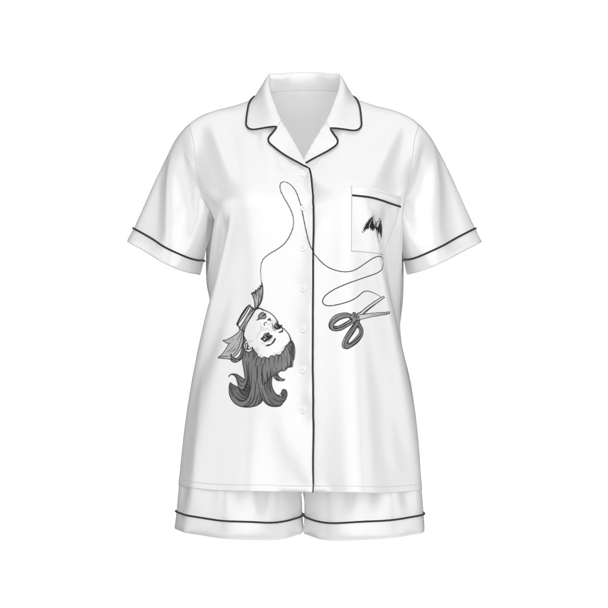 Won't You Be A Doll? Women's Imitation Silk Pajama Set With Short Sleeve