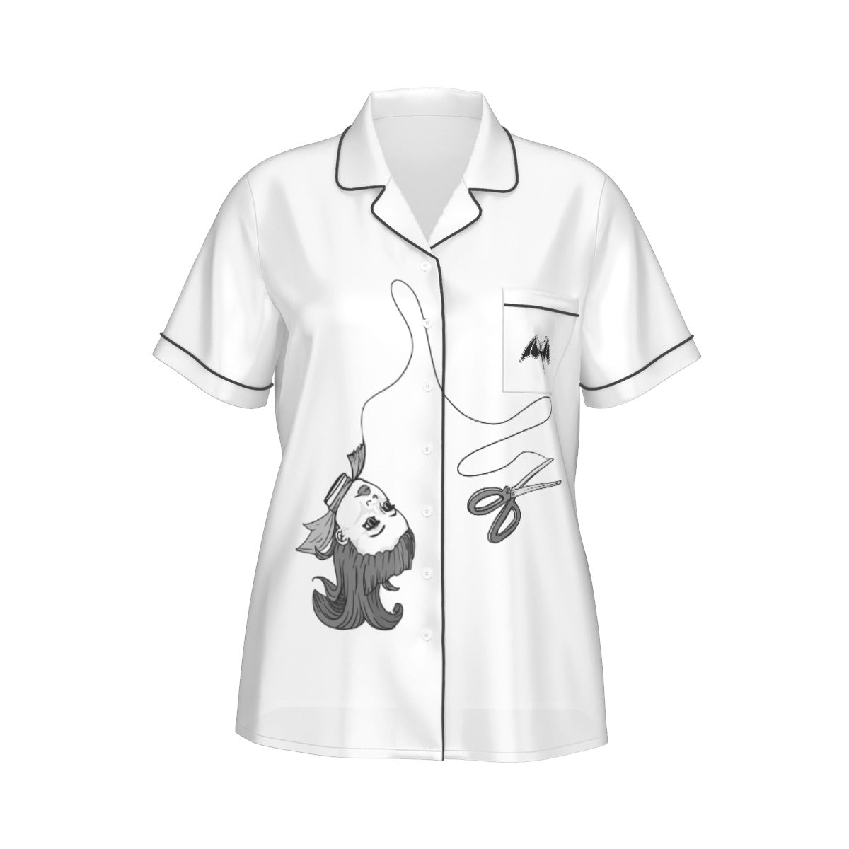 Won't You Be A Doll? Women's Imitation Silk Pajama Set With Short Sleeve