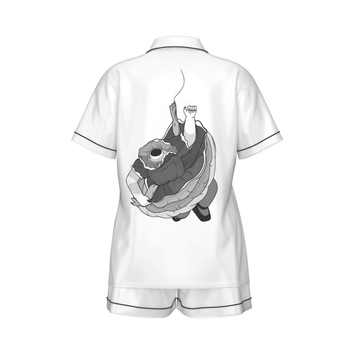 Won't You Be A Doll? Women's Imitation Silk Pajama Set With Short Sleeve