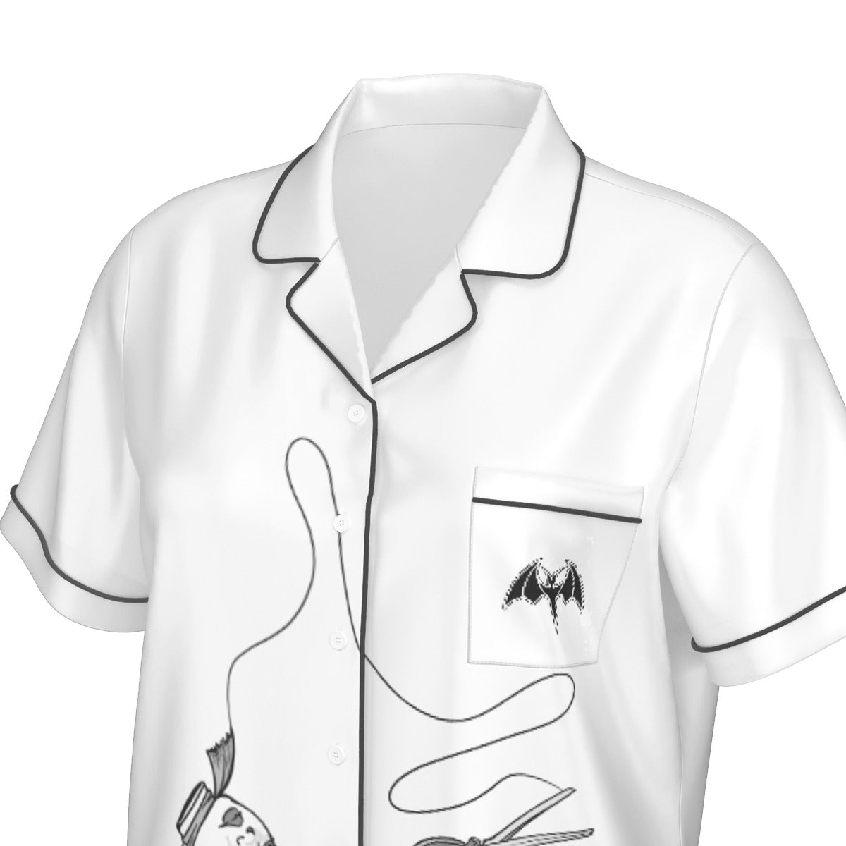 Won't You Be A Doll? Women's Imitation Silk Pajama Set With Short Sleeve