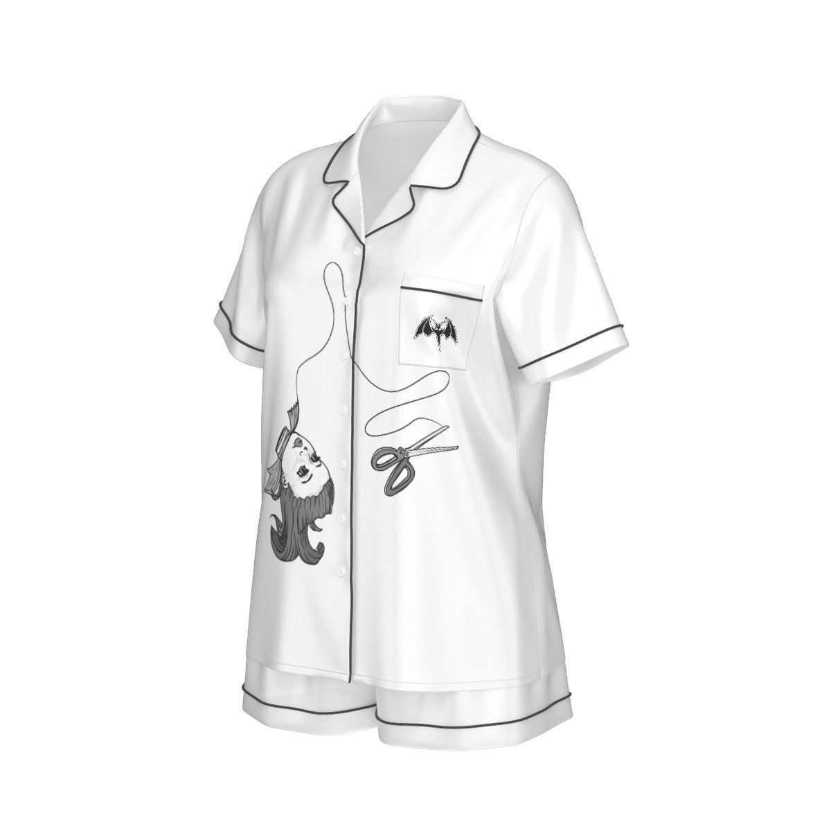 Won't You Be A Doll? Women's Imitation Silk Pajama Set With Short Sleeve