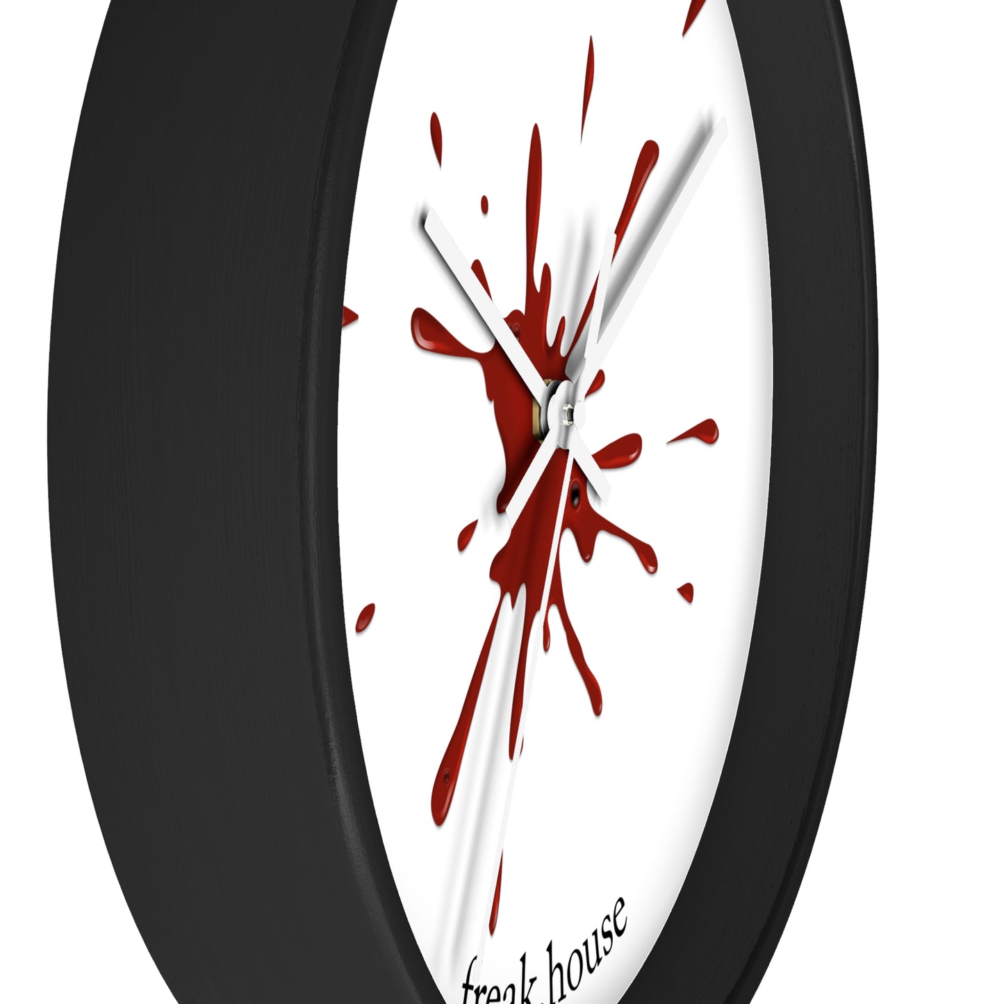 Blood Spatter Wall Clock, Round, White Face