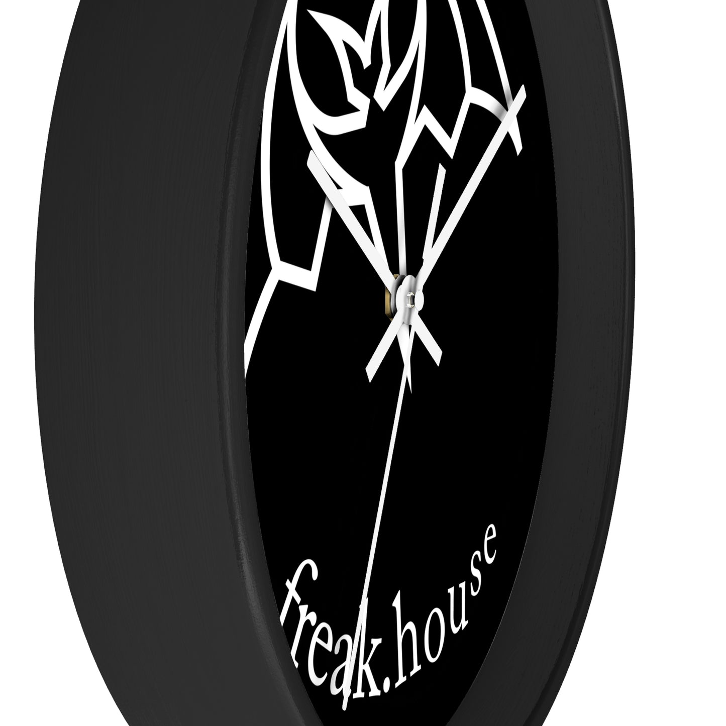 Freak House Signature Logo Wall Clock, Round, Black Face