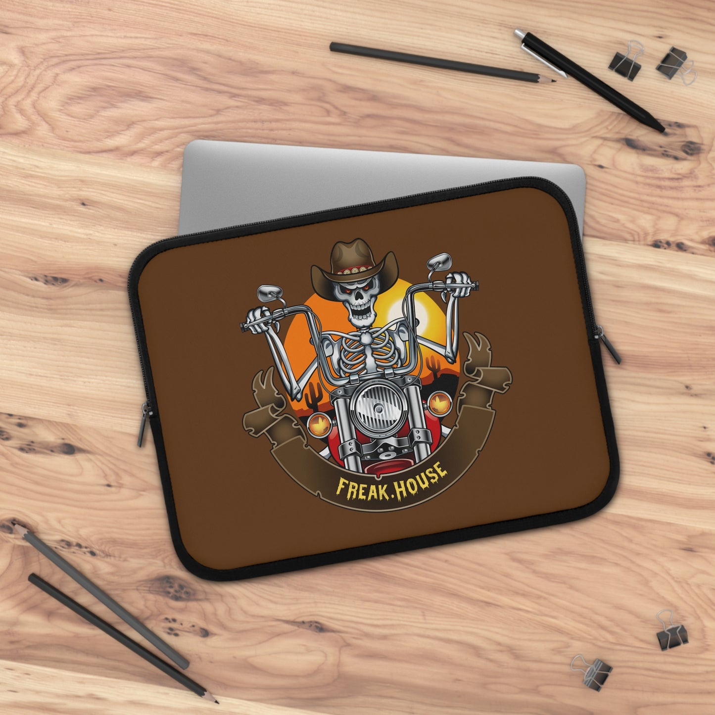 Skeleton Biker Laptop Sleeve