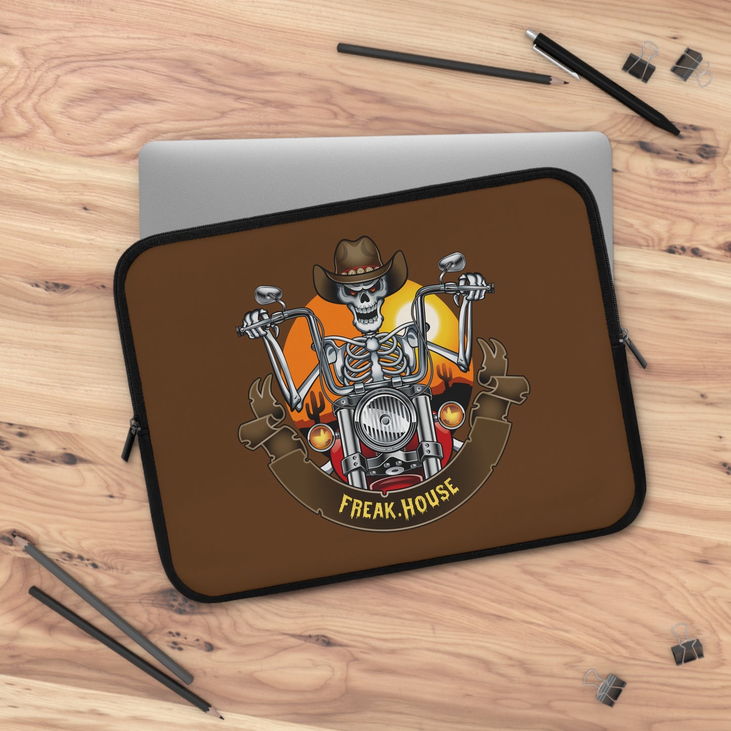 Skeleton Biker Laptop Sleeve