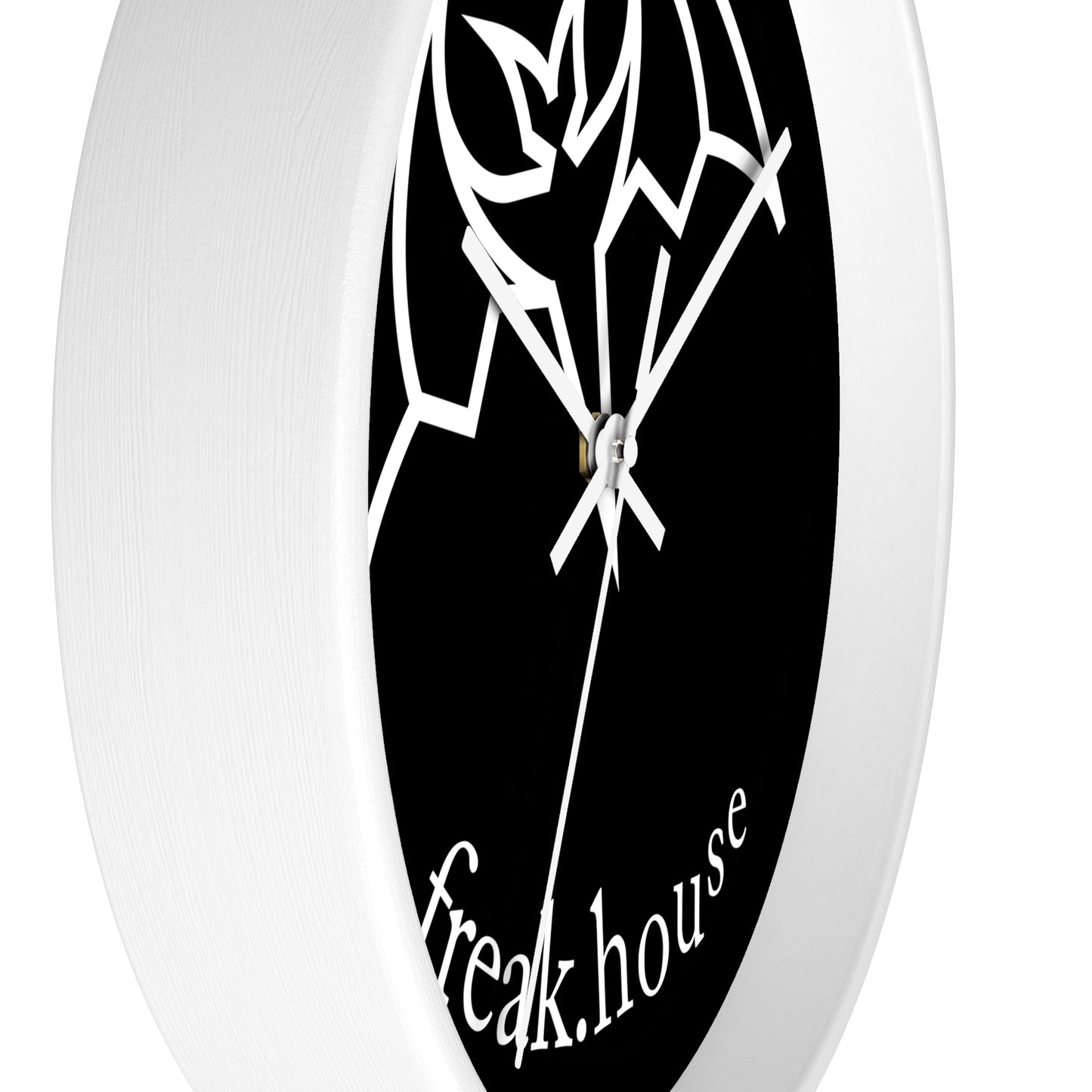 Freak House Signature Logo Wall Clock, Round, Black Face