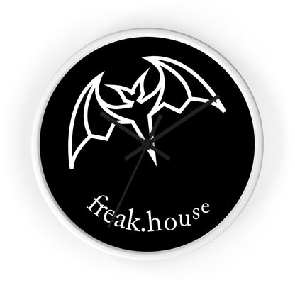 Freak House Signature Logo Wall Clock, Round, Black Face