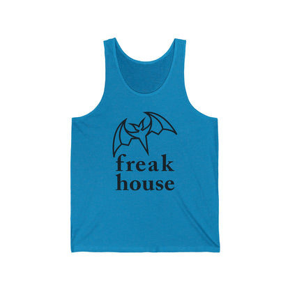Freak House Signature Bat Logo Men's Jersey Tank Top, Cotton