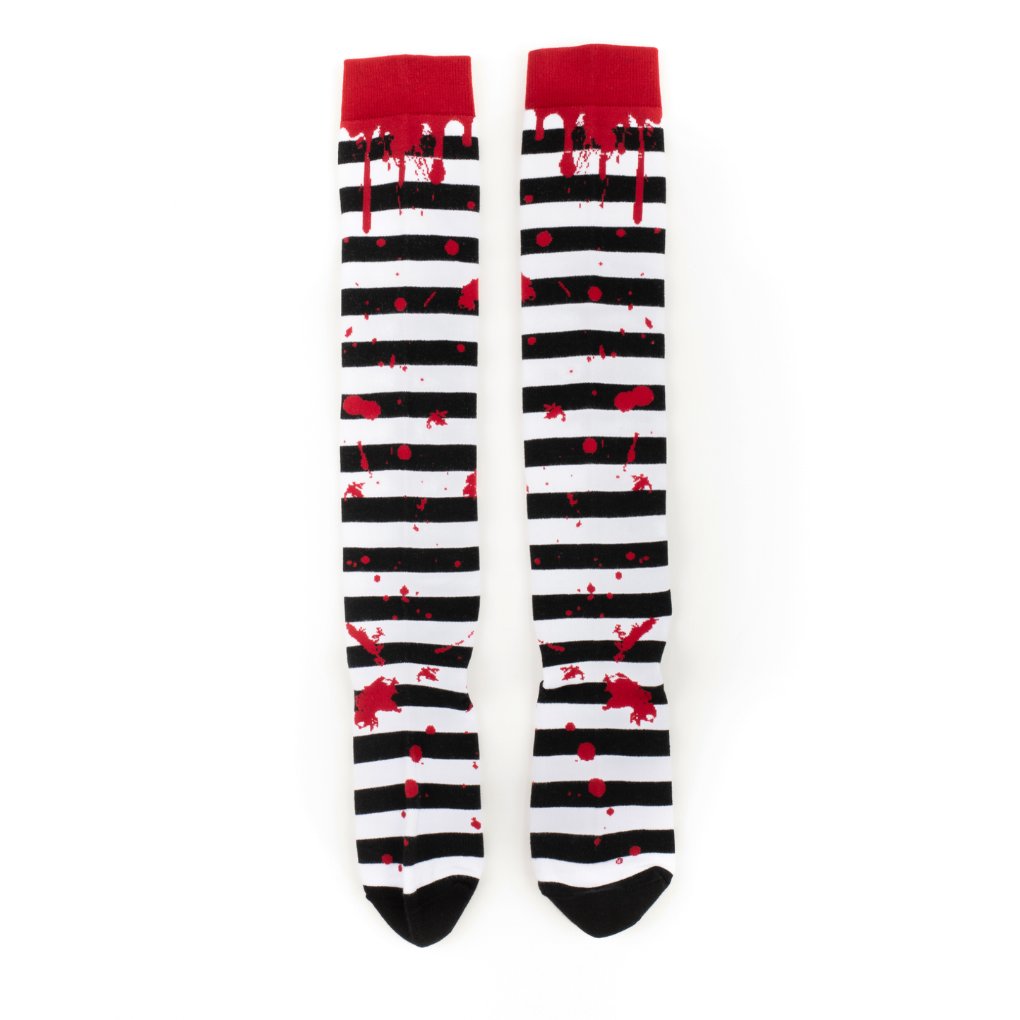 Sanguine Stripes Blood Spatter Knee High Socks