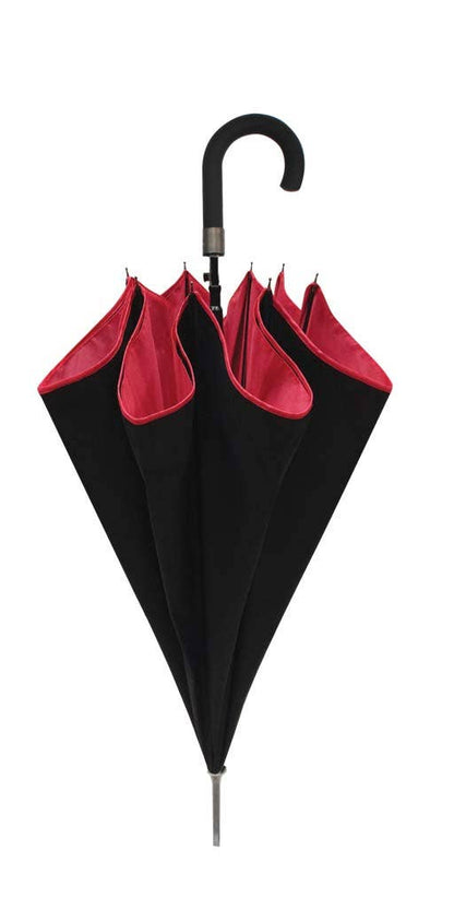 Black Outside with Red Inside Double Layer Umbrella, Large