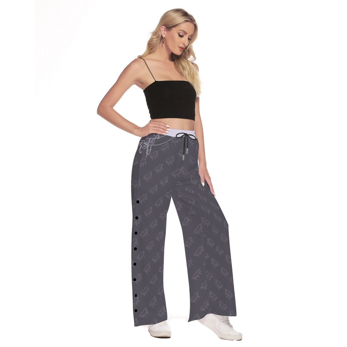 Spiked Butter Women's Side Slit Snap Button Trousers