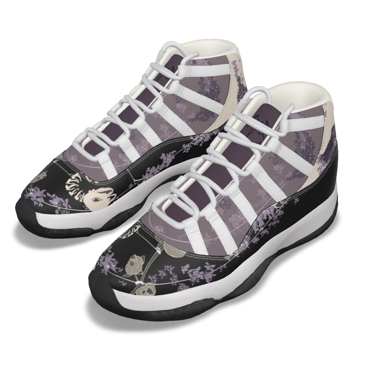 Lilac Garden Men's High Top Basketball Shoes
