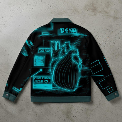 Cyber Blues Unisex Collared Jacket