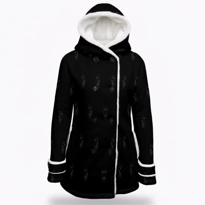 Batty Women's Hooded Double-Breasted Winter Coat With Fleece