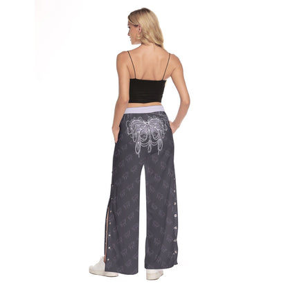 Spiked Butter Women's Side Slit Snap Button Trousers