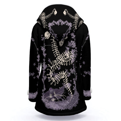 Lilac Garden Women's Hooded Double-Breasted Winter Coat With Fleece