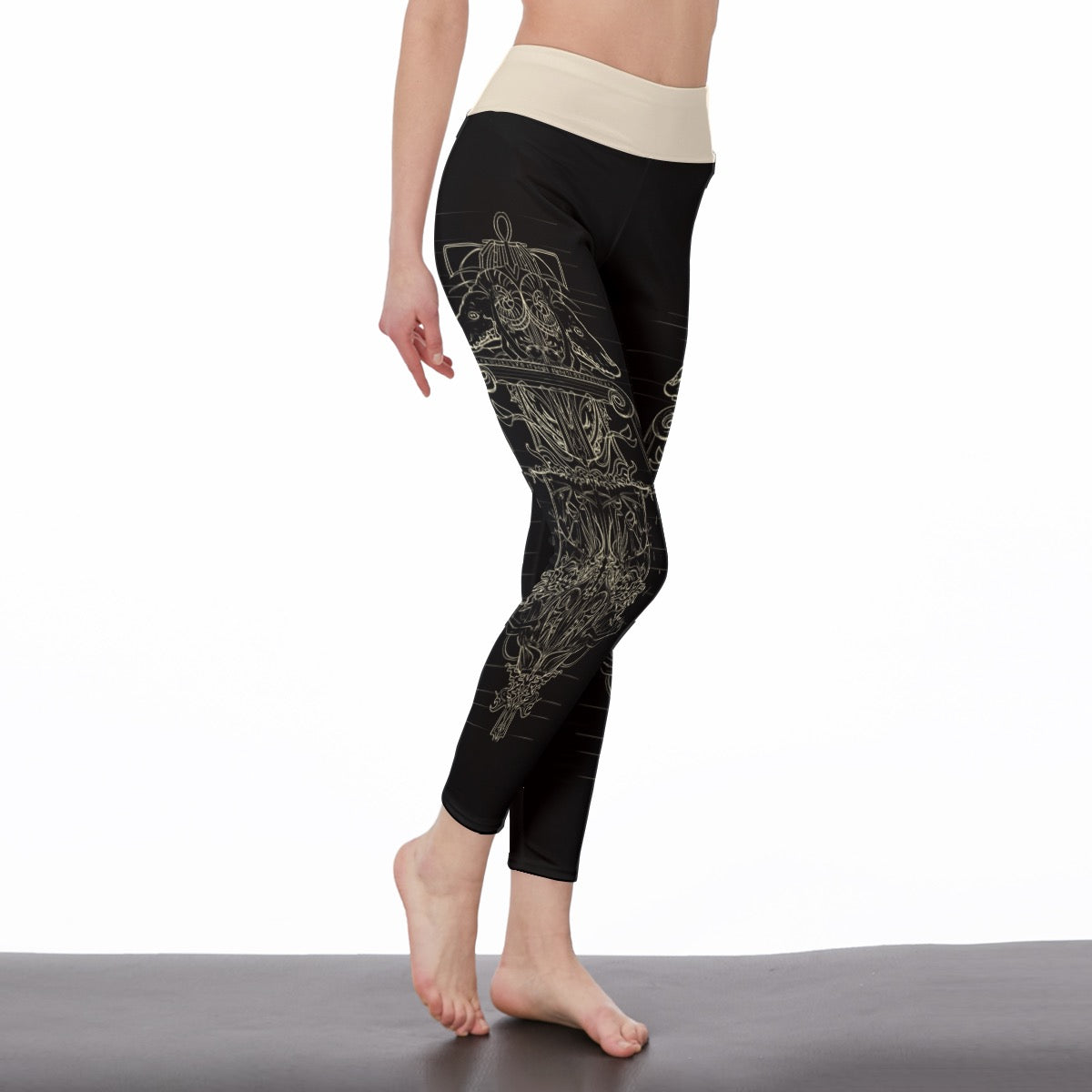 CoffHim Women's High Waist Leggings | Side Stitch Closure