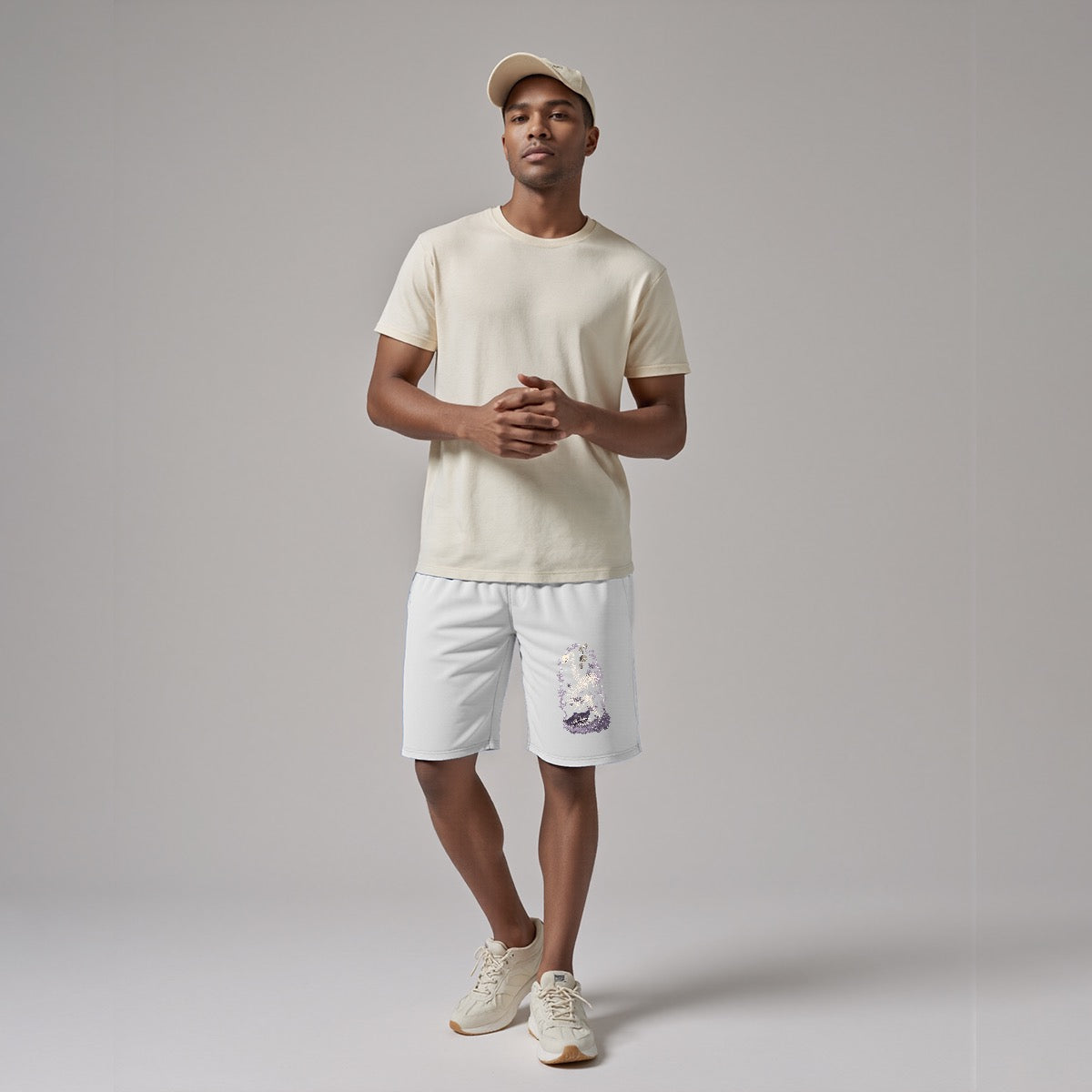 Lilac Garden Men's Polyester Cotton Shorts