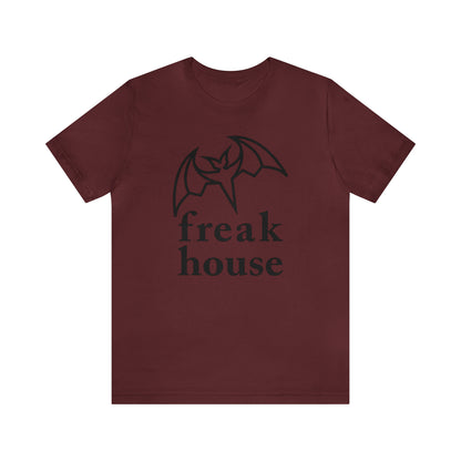 Freak House Signature Bat Logo Unisex Jersey Short Sleeve Tee, Cotton