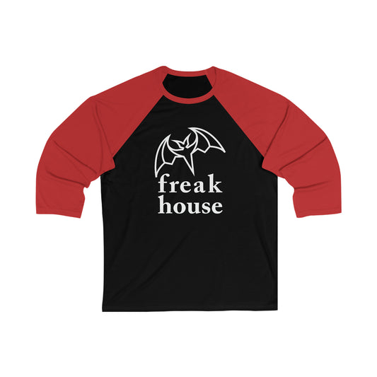 Freak House Signature Bat Logo Unisex 3\4 Sleeve Baseball Tee