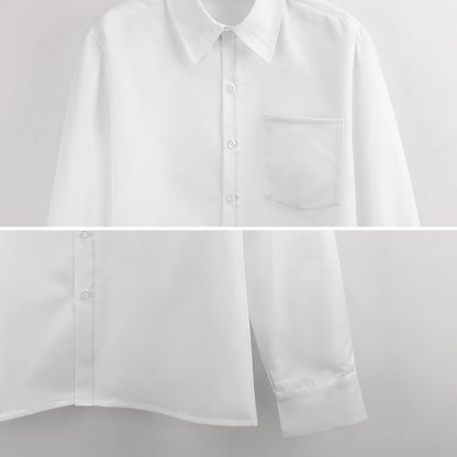 CoffHim Faux Linen Men Long Sleeve Shirt with Pocket