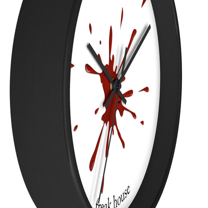 Blood Spatter Wall Clock, Round, White Face
