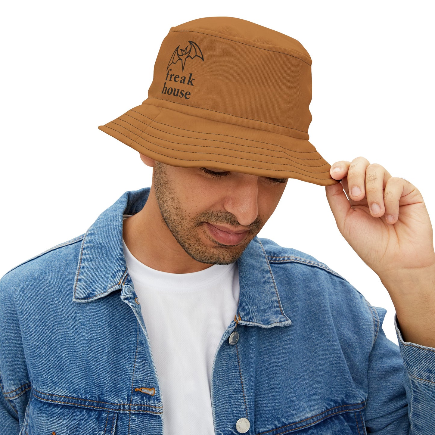 Freak House Signature Bucket Hat, Light Brown