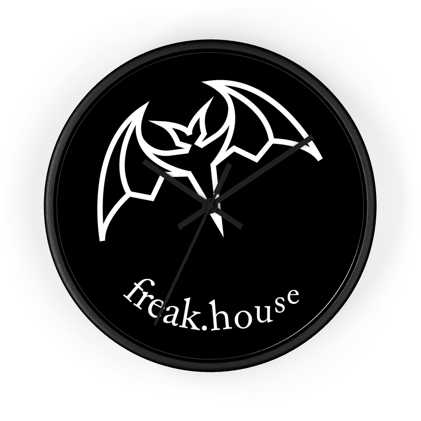 Freak House Signature Logo Wall Clock, Round, Black Face