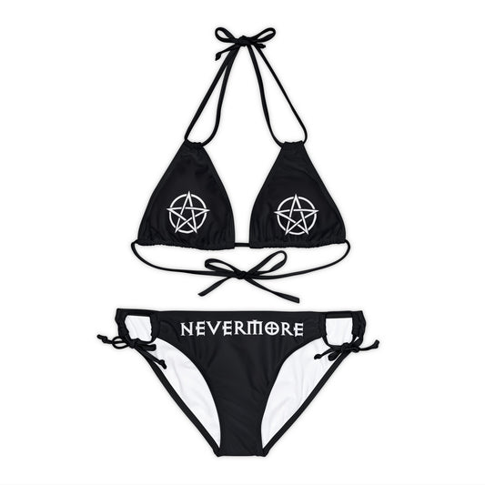 Freak House Nevermore Pentacle Strappy Bikini Set - Black